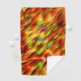 赤みがかった色の黄色の染み、熱い色 ゴルフタオル