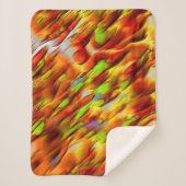 赤みがかった色の黄色の染み、熱い色 シェルパブランケット (正面)