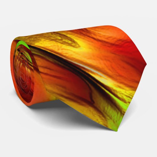 赤みがかった色の黄色の染み、熱い色 ネクタイ (ロール)