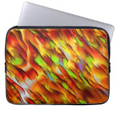 赤みがかった色の黄色の染み、熱い色 ラップトップスリーブ (正面)