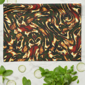 赤みがかった茶色と黄色のカーブを損なう キッチンタオル (折り畳み)