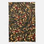 赤みがかった茶色と黄色のカーブを損なう キッチンタオル (縦)