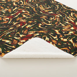 赤みがかった茶色と黄色のカーブを損なう シェルパブランケット