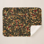 赤みがかった茶色と黄色のカーブを損なう シェルパブランケット (正面(横))