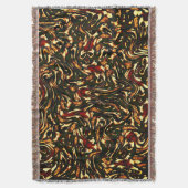 赤みがかった茶色と黄色のカーブを損なう スローブランケット (正面縦)