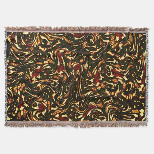 赤みがかった茶色と黄色のカーブを損なう スローブランケット (正面)