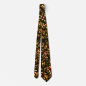 赤みがかった茶色と黄色のカーブを損なう ネクタイ (裏面)