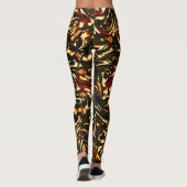 赤みがかった茶色と黄色のカーブを損なう レギンス (裏面)