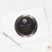 赤みがかった金属グリッターフレーム製品ラベルとロゴ ラウンドシール (封筒)