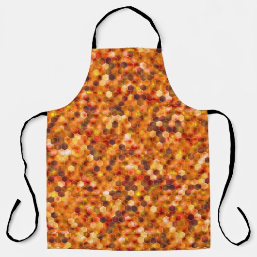 赤みを帯びたトーンのスローの点に六角形のモザイク エプロン (正面)