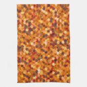 赤みを帯びたトーンのスローの点に六角形のモザイク キッチンタオル (縦)