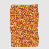 赤みを帯びたトーンのスローの点に六角形のモザイク ゴルフタオル (正面)