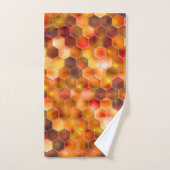 赤みを帯びたトーンのスローの点に六角形のモザイク バスタオルセット (ハンドタオル)