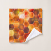 赤みを帯びたトーンのスローの点に六角形のモザイク バスタオルセット (ウォッシュタオル)