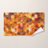 赤みを帯びたトーンのスローの点に六角形のモザイク バスタオルセット (ハンドタオル)