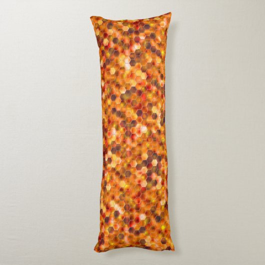 赤みを帯びたトーンのスローの点に六角形のモザイク ボディピロー (裏面 (縦))