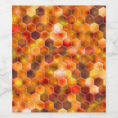 赤みを帯びたトーンのスローの点に六角形のモザイク ワインラベル (シングルラベル)