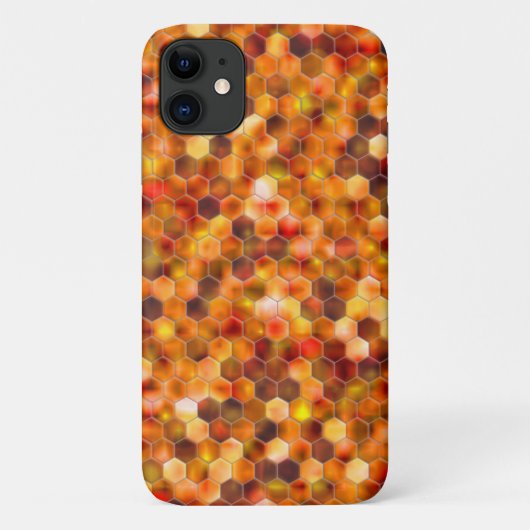 赤みを帯びたトーンのスローの点に六角形のモザイク Case-Mate iPhoneケース (裏面)