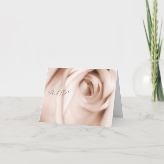 赤みを帯びたバラ、RSVPカード 招待状 (正面)