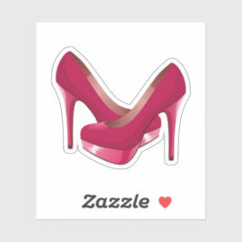 赤みを帯びたピンクのハイヒールスティレット シール