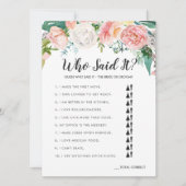 赤みを帯びた夏のフローラ両面ブライダルシャワー 招待状 (正面)