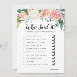 赤みを帯びた夏のフローラ両面ブライダルシャワー 招待状