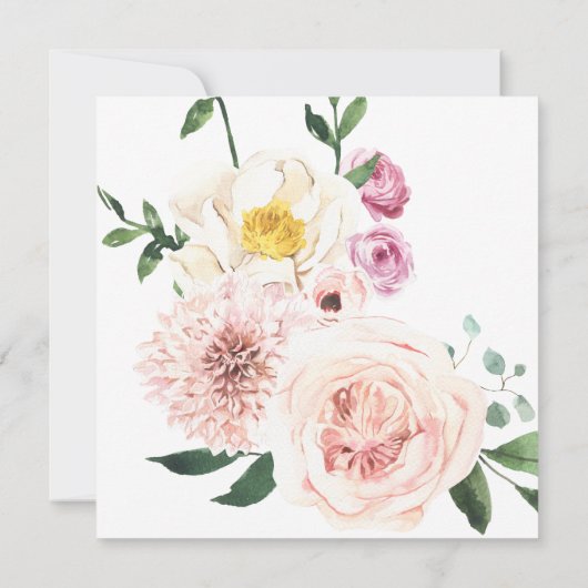 赤みを帯びた夏の花の洗礼招待状 招待状 (裏面)