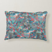 赤みを帯びた桃からシアンの汚れ アクセントクッション (裏面)