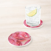 赤みを帯びた白いバラ コースター (側面)