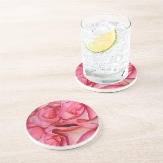 赤みを帯びた白いバラ コースター (側面)