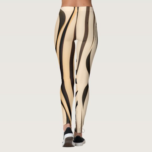 赤みを帯びた色の背景の幾何学黒い緩和曲線 レギンス (裏面)