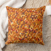 赤みを帯びた色調の斑点に六角のモザイク クッション (ブランケット)