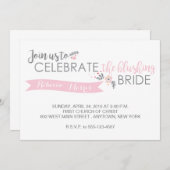 赤みを帯びた花嫁シャワー招待状 招待状 (正面/裏面)