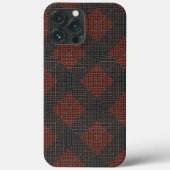 赤みを帯びた茶色と黒の傾斜した四角またはチェス Case-Mate iPhoneケース (裏面)