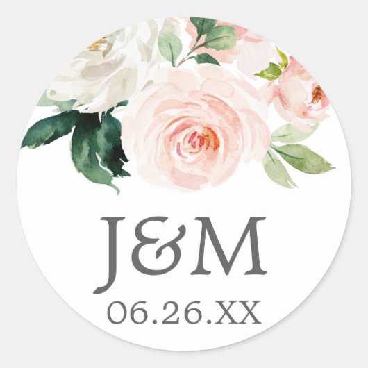 赤みを帯びた開花封筒用シール – ステッカーに優遇 ラウンドシール (正面)