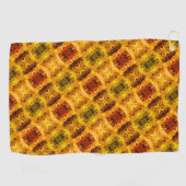 赤みを帯びた黄色の破片とシェイプの生成 ゴルフタオル (横)