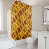 赤みを帯びた黄色の破片とシェイプの生成 シャワーカーテン (インサイチュ)