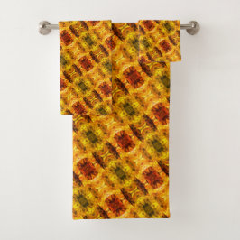 赤みを帯びた黄色の破片とシェイプの生成 バスタオルセット