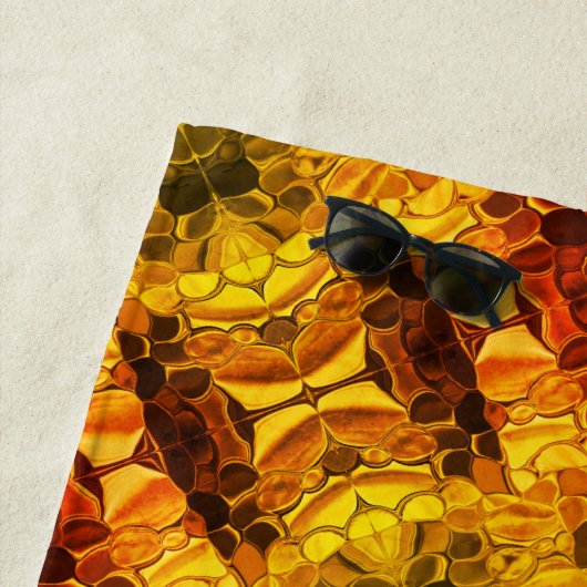 赤みを帯びた黄色の破片とシェイプの生成 ビーチタオル (インサイチュ)