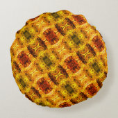 赤みを帯びた黄色の破片とシェイプの生成 ラウンドクッション (裏面)