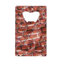 赤みを帯びた、グリッドまたはレンガ効果の泡メタリック クレジットカード栓抜き