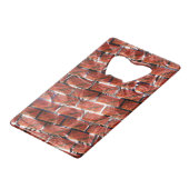 赤みを帯びた、グリッドまたはレンガ効果の泡メタリック クレジットカード栓抜き (正面アングル)