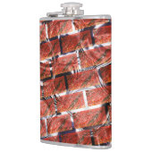 赤みを帯びた、グリッドやレンガの効果に浮かぶ泡メタリック フラスク (左)