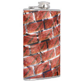 赤みを帯びた、グリッドやレンガの効果に浮かぶ泡メタリック フラスク (右)