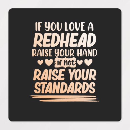 赤もし髪の可愛い女の子が大好き ラベル (デザイン1)