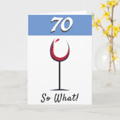 赤やる気を起こさせるワイングラス70誕生日 カード (黄色い花)