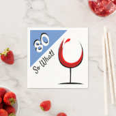 赤やる気を起こさせるワイングラス80th誕生日パーティー スタンダードカクテルナプキン (インサイチュ)