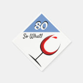 赤やる気を起こさせるワイングラス80th誕生日パーティー スタンダードカクテルナプキン (角)