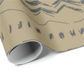 赤や灰色のクリスマスツリー、星、雪片 ラッピングペーパー (ロールコーナー)