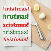 赤や緑の「メリークリスマス!」がたくさん! キッチンタオル (四つ折り)